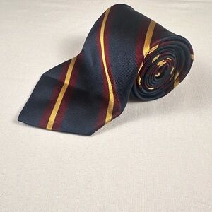 Brooks Brothers 346 pure silk Navy and Gold  Striped Tie